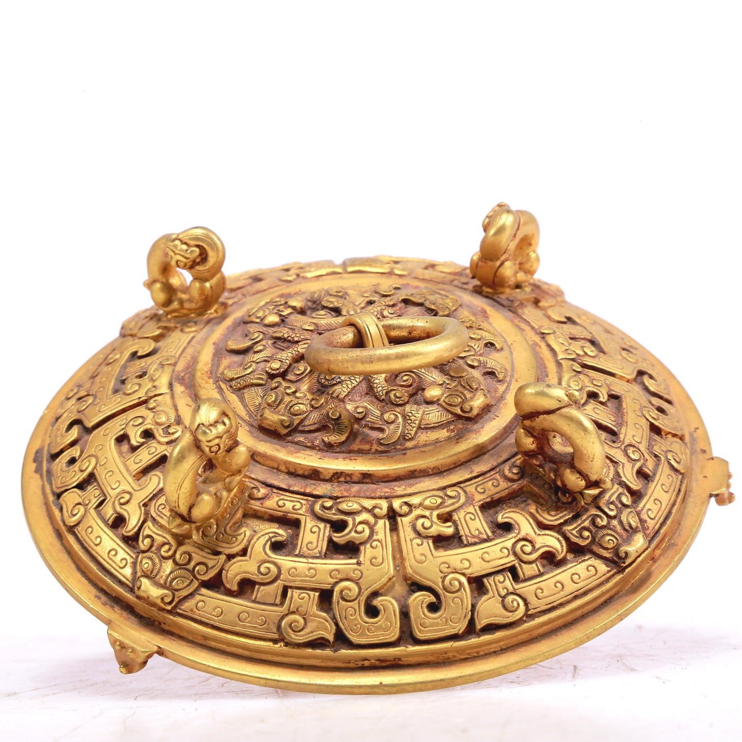 A Fantastic Gilt-Bronze 'Dragon' Stem-Censer And Cover