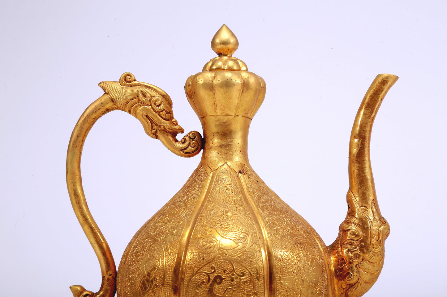 A Fantastic Gilt-Bronze 'Scrolling Lotus& Auspicious Beast' Ewer