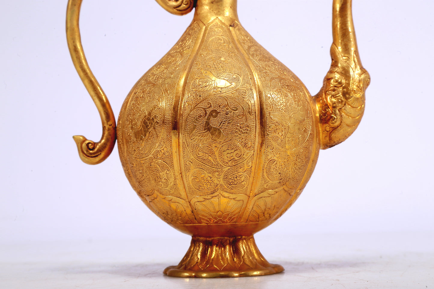 A Fantastic Gilt-Bronze 'Scrolling Lotus& Auspicious Beast' Ewer