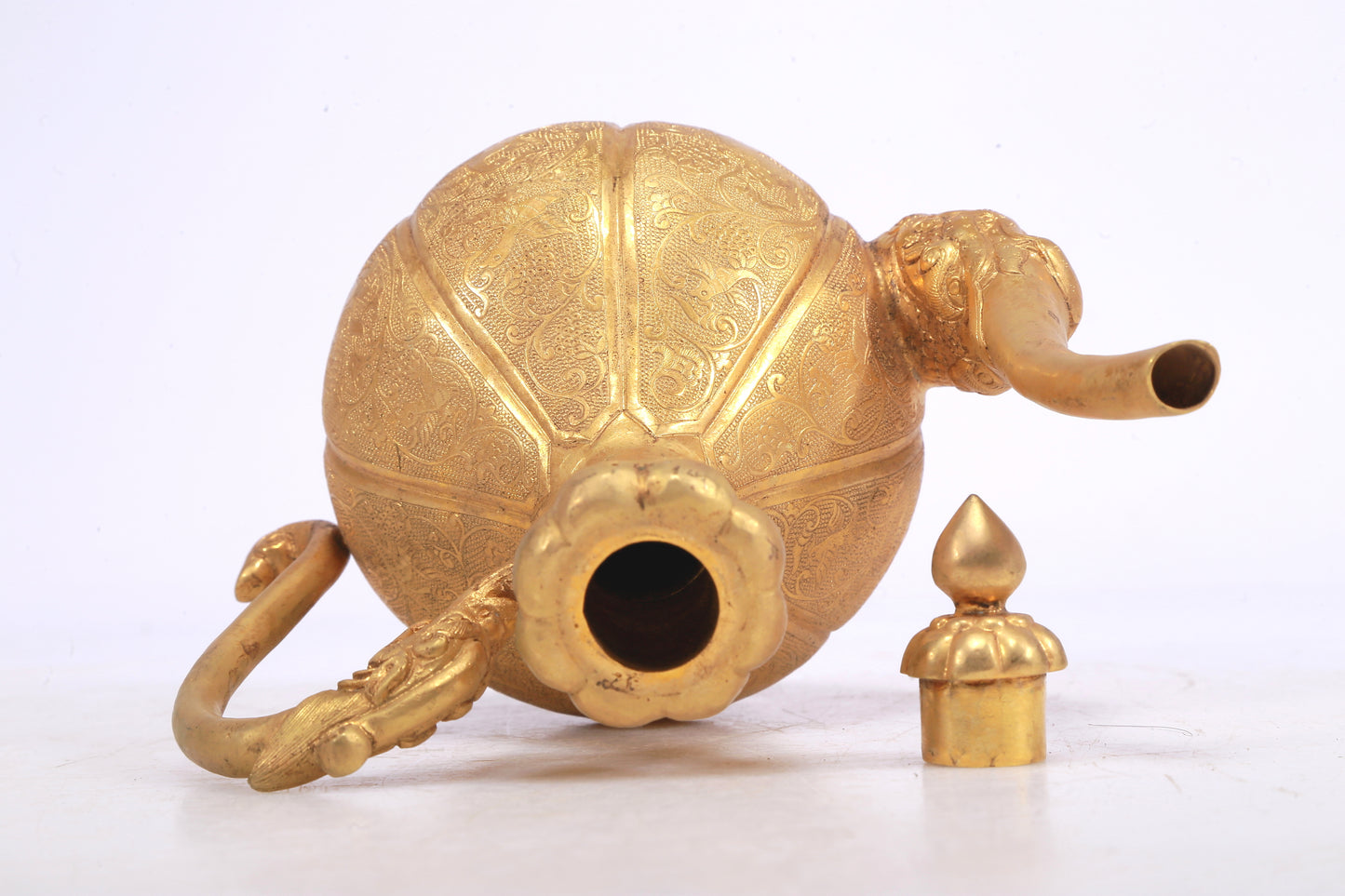 A Fantastic Gilt-Bronze 'Scrolling Lotus& Auspicious Beast' Ewer