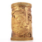 A Fantastic Gilt-Bronze 'Figure& Landscape' Brush Pot