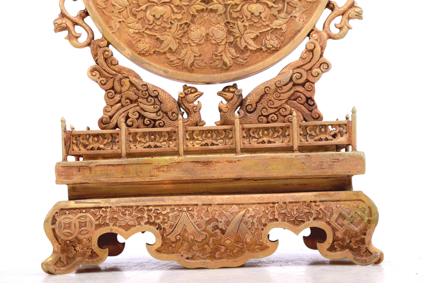 A Fantastic Gilt-Bronze 'Scrolling Lotus& Phoenix' Table Screen