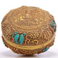 A Fantastic Gilt-Bronze Gem-Inlaid 'Scrolling Lotus& Buddha Shakyamuni' Box