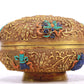 A Fantastic Gilt-Bronze Gem-Inlaid 'Scrolling Lotus& Buddha Shakyamuni' Box