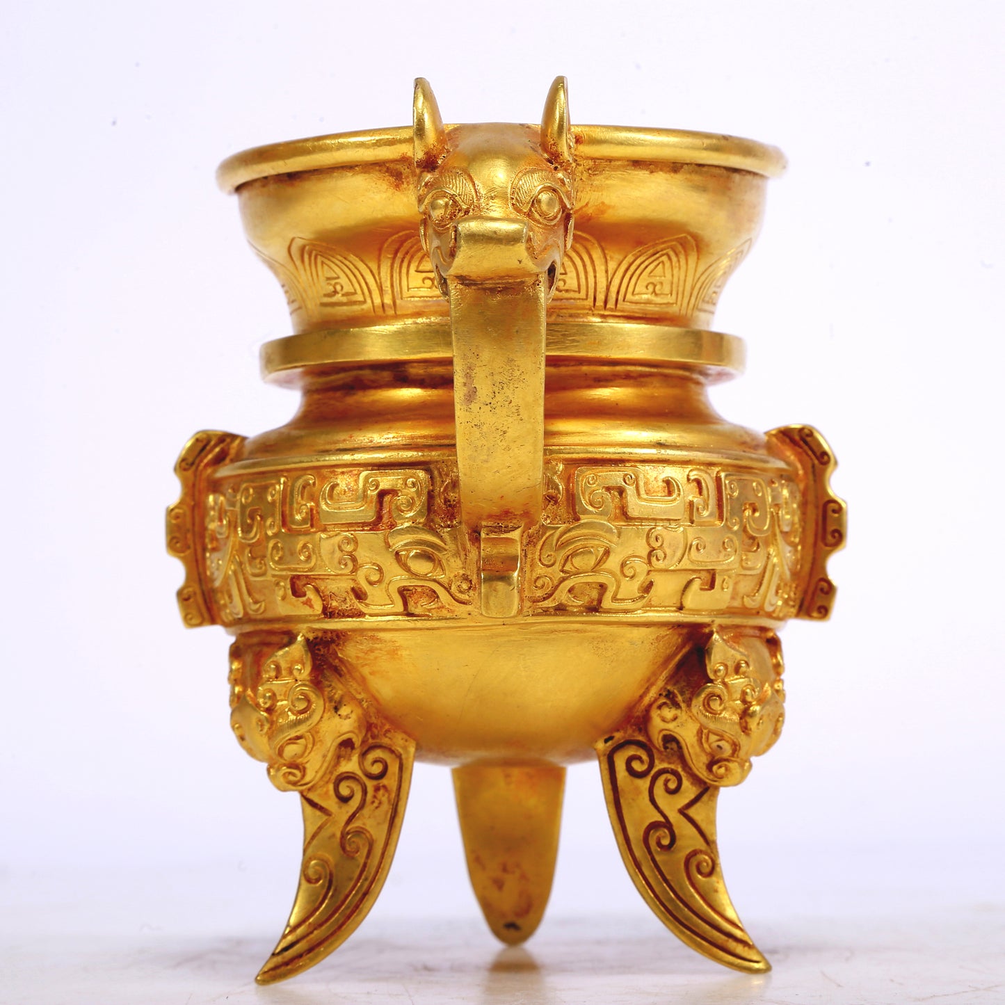 A Fantastic Gilt-Bronze 'Auspicious Beast' Tripod Ewer