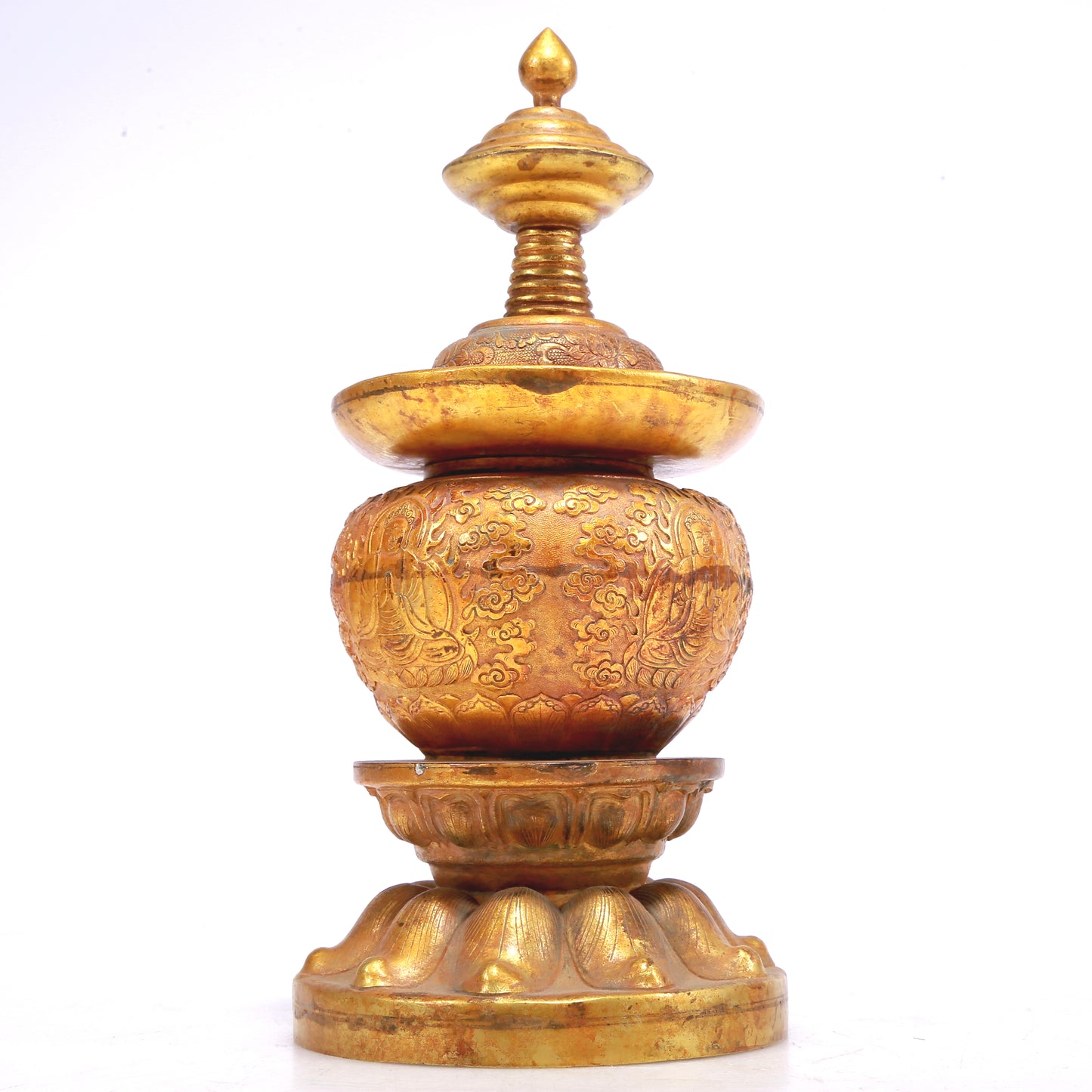 An Excellent Gilt-Bronze 'Buddha Shakyamuni' Jar