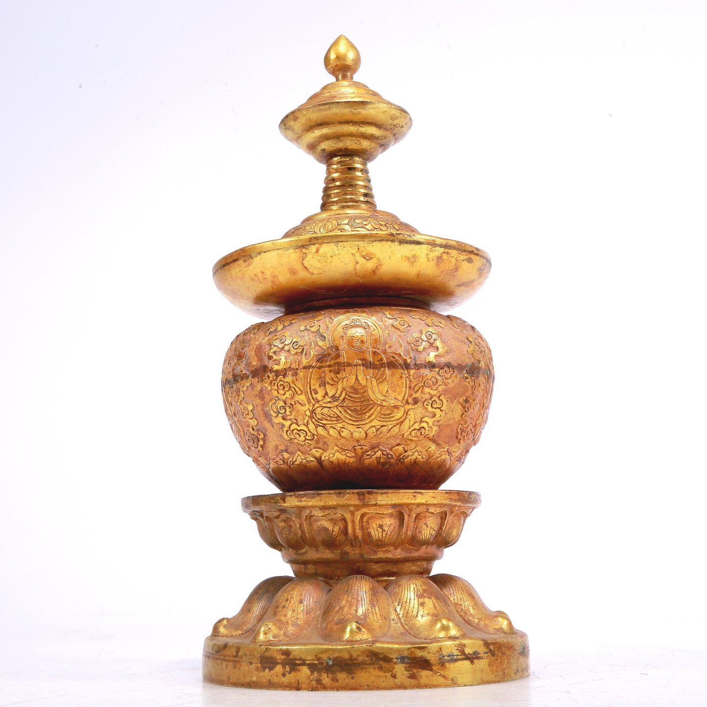 An Excellent Gilt-Bronze 'Buddha Shakyamuni' Jar