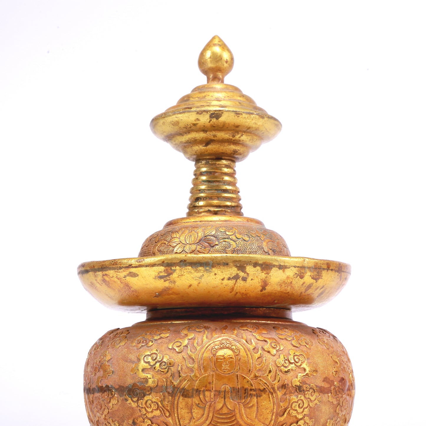 An Excellent Gilt-Bronze 'Buddha Shakyamuni' Jar