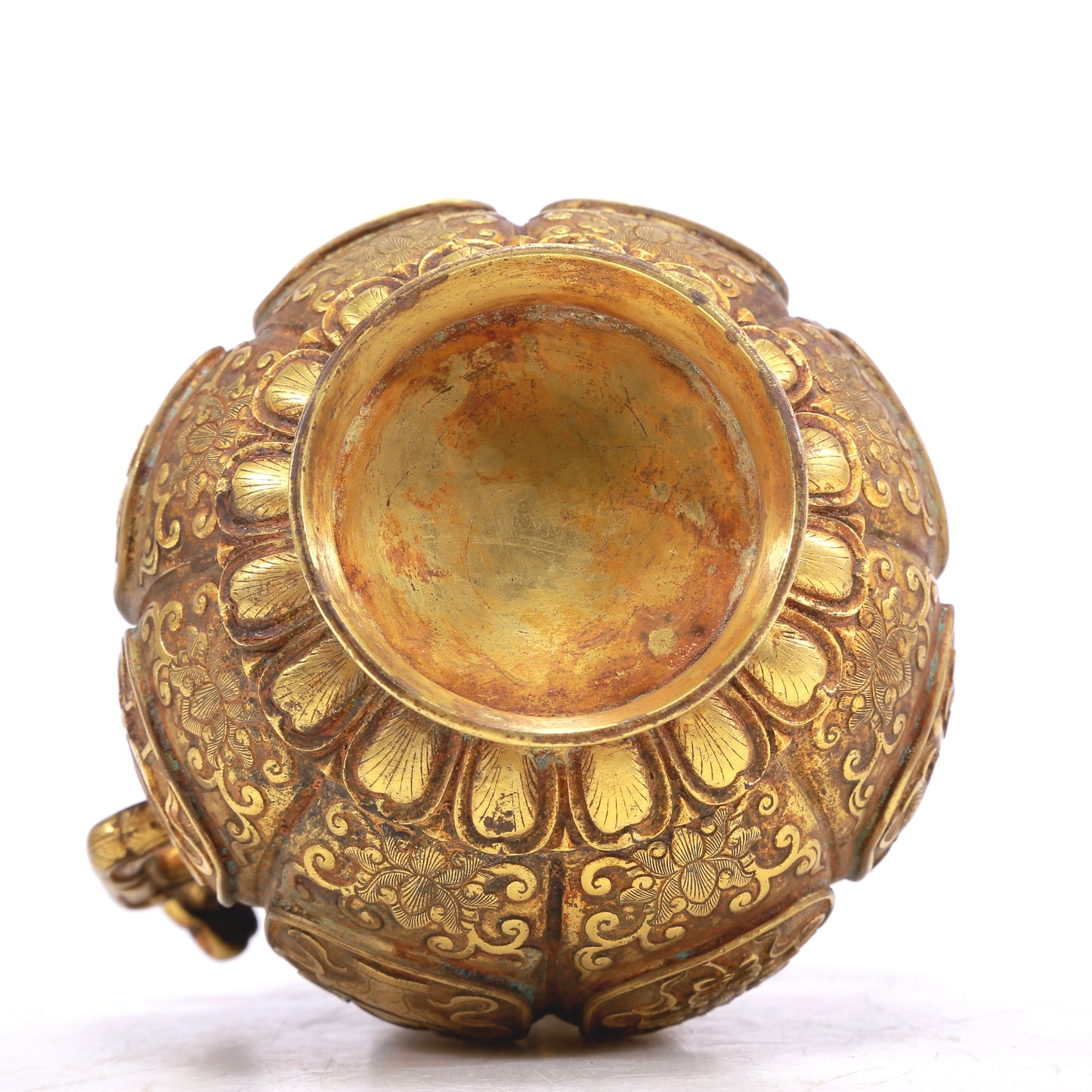 An Excellent Gilt-Bronze 'Weapons Of The Eight Immortals' Ruyi-Handled Gourd-Form Vase