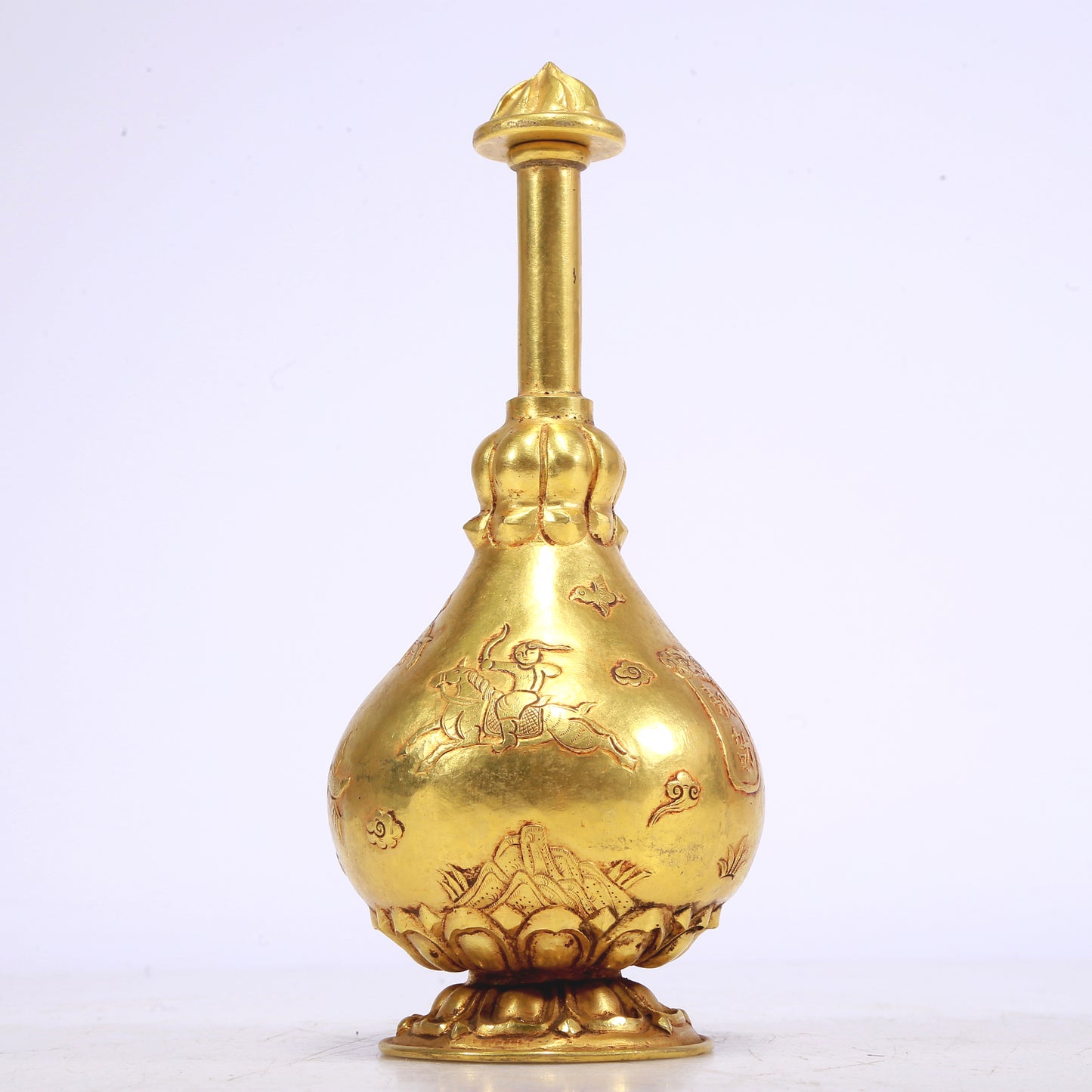 An Excellent Gilt-Bronze 'Hunting' Vase