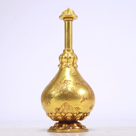 An Excellent Gilt-Bronze 'Hunting' Vase