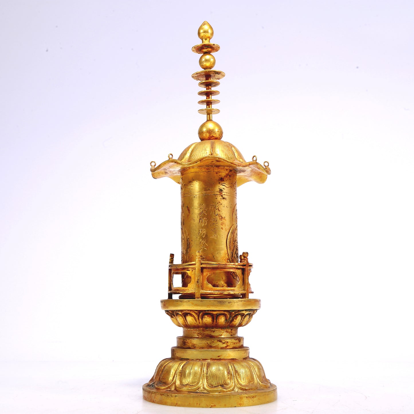 An Excellent Gilt-Bronze 'Buddha Shakyamuni' Stupa