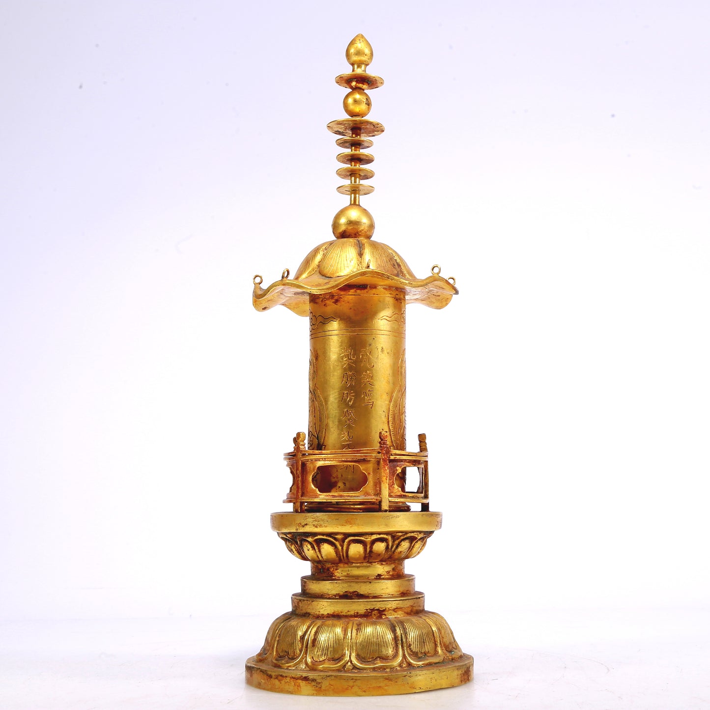 An Excellent Gilt-Bronze 'Buddha Shakyamuni' Stupa