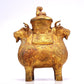 An Excellent Gilt-Bronze Buffalo-Form Vase And Cover