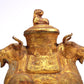 An Excellent Gilt-Bronze Buffalo-Form Vase And Cover