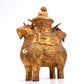 An Excellent Gilt-Bronze Buffalo-Form Vase And Cover