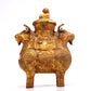 An Excellent Gilt-Bronze Buffalo-Form Vase And Cover