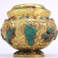 An Excellent Gilt-Bronze Gem-Inlaid 'Weapons Of The Eight Immortals' Jar And Cover