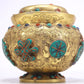 An Excellent Gilt-Bronze Gem-Inlaid 'Weapons Of The Eight Immortals' Jar And Cover