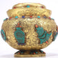 An Excellent Gilt-Bronze Gem-Inlaid 'Weapons Of The Eight Immortals' Jar And Cover