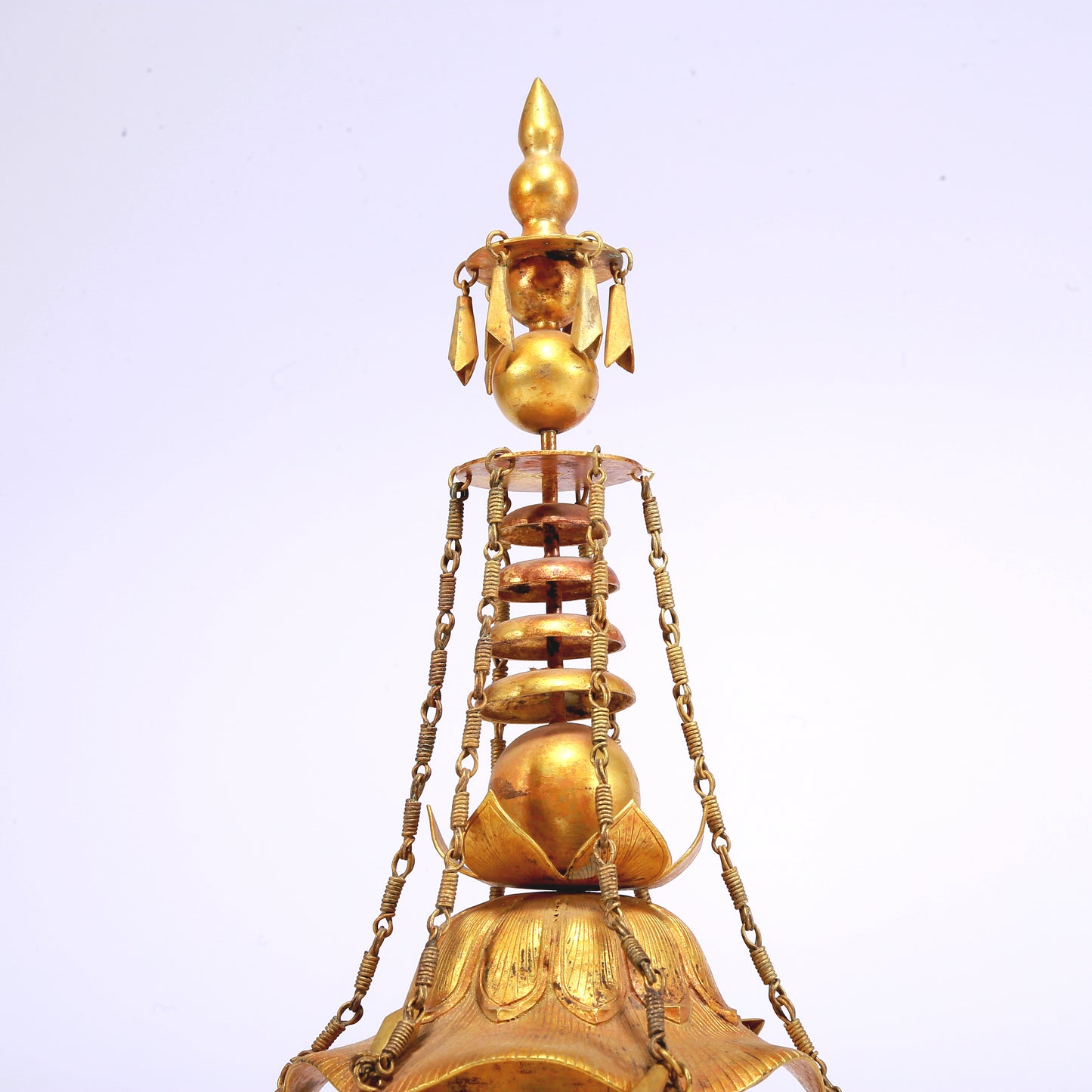 An Excellent Gilt-Bronze 'Bodhisattva' Stupa With Inscriptions