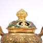 An Excellent Gilt-Bronze Gem-Inlaid 'Scrolling Lotus' Censer And Cover