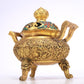 An Excellent Gilt-Bronze Gem-Inlaid 'Scrolling Lotus' Censer And Cover