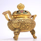 An Excellent Gilt-Bronze Gem-Inlaid 'Scrolling Lotus' Censer And Cover