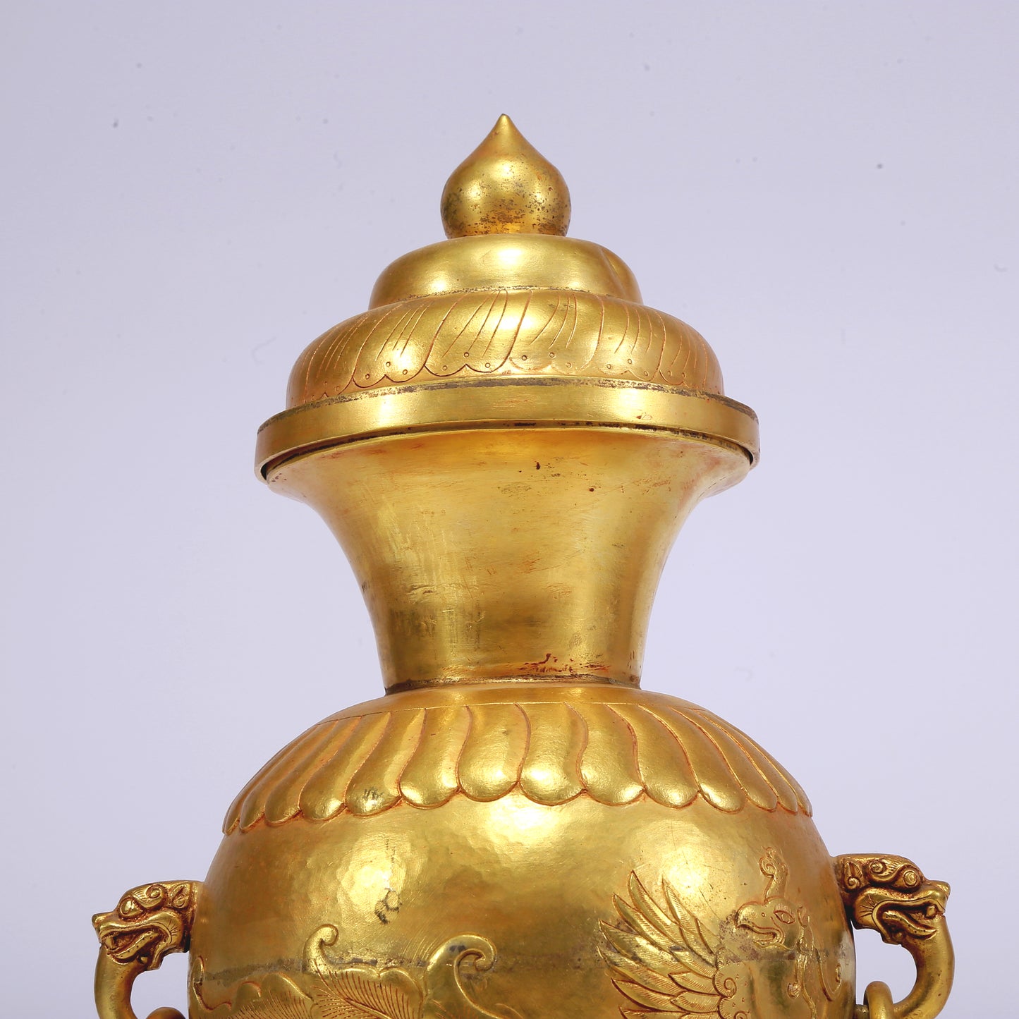 An Excellent Gilt-Bronze 'Phoenix' Beast-Handled Vase