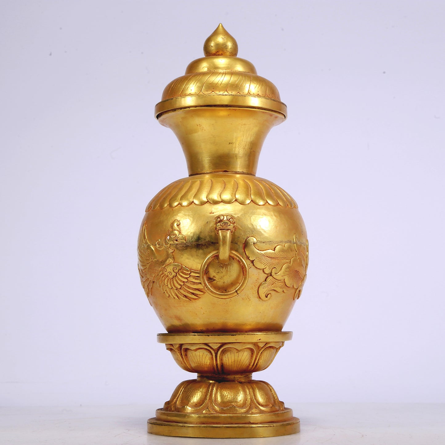 An Excellent Gilt-Bronze 'Phoenix' Beast-Handled Vase