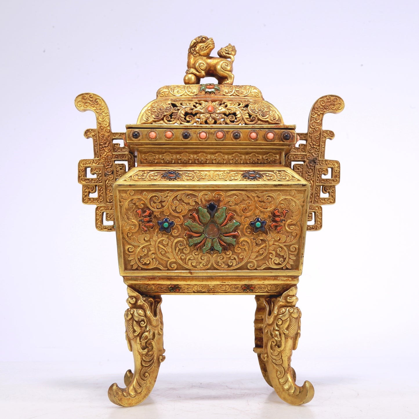 An Excellent Gilt-Bronze 'Scrolling Lotus' Censer And Cover