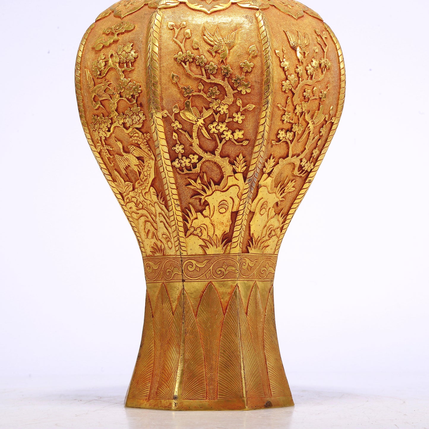 An Excellent Gilt-Bronze 'Bird& Flower' Vase