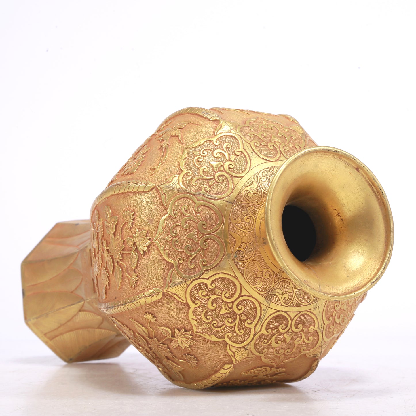 An Excellent Gilt-Bronze 'Bird& Flower' Vase