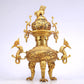 An Excellent Gilt-Bronze 'Scrolling Lotus& Dragon' Tripod Censer