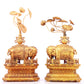 A pair of precious gilt bronze elephant ornaments