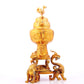 An exquisite gilt bronze double-eared stove with dragon and phoenix patterns and lid