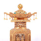 A precious gilt bronze palace lantern with auspicious clouds and dragon pattern