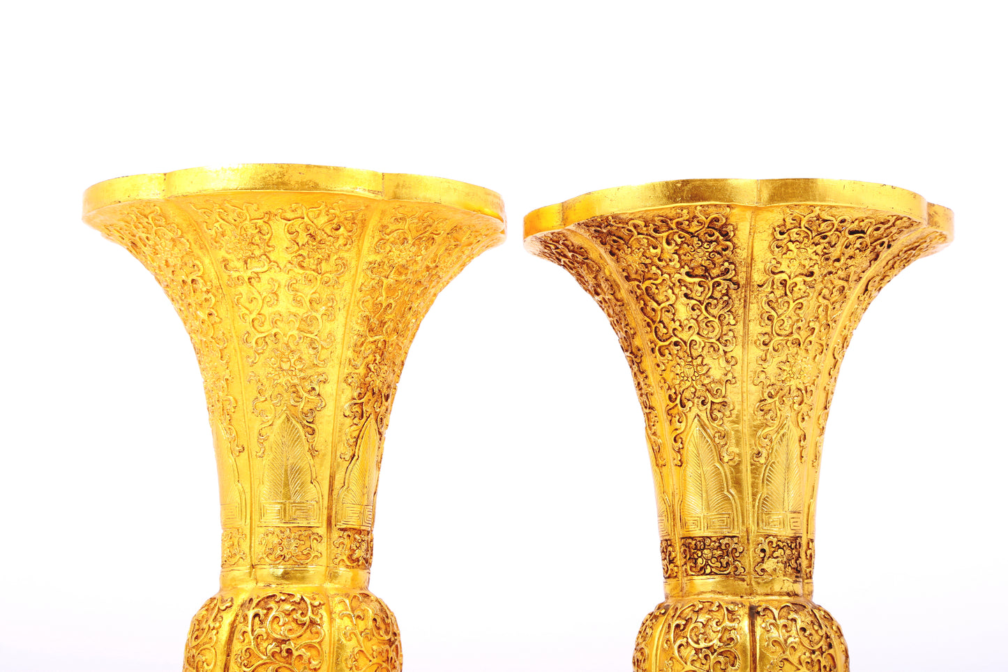 A set of precious gilt bronze ornaments