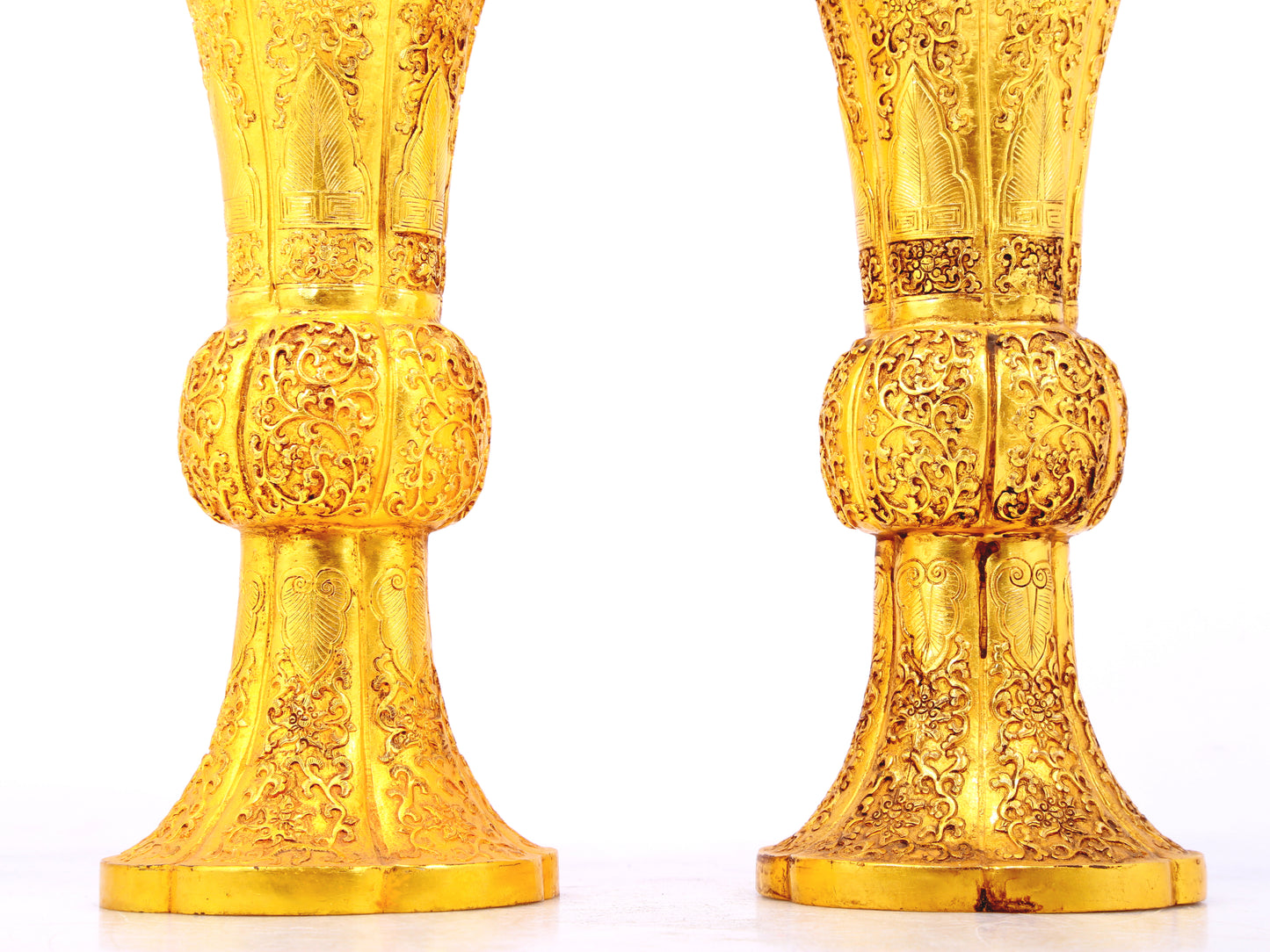 A set of precious gilt bronze ornaments