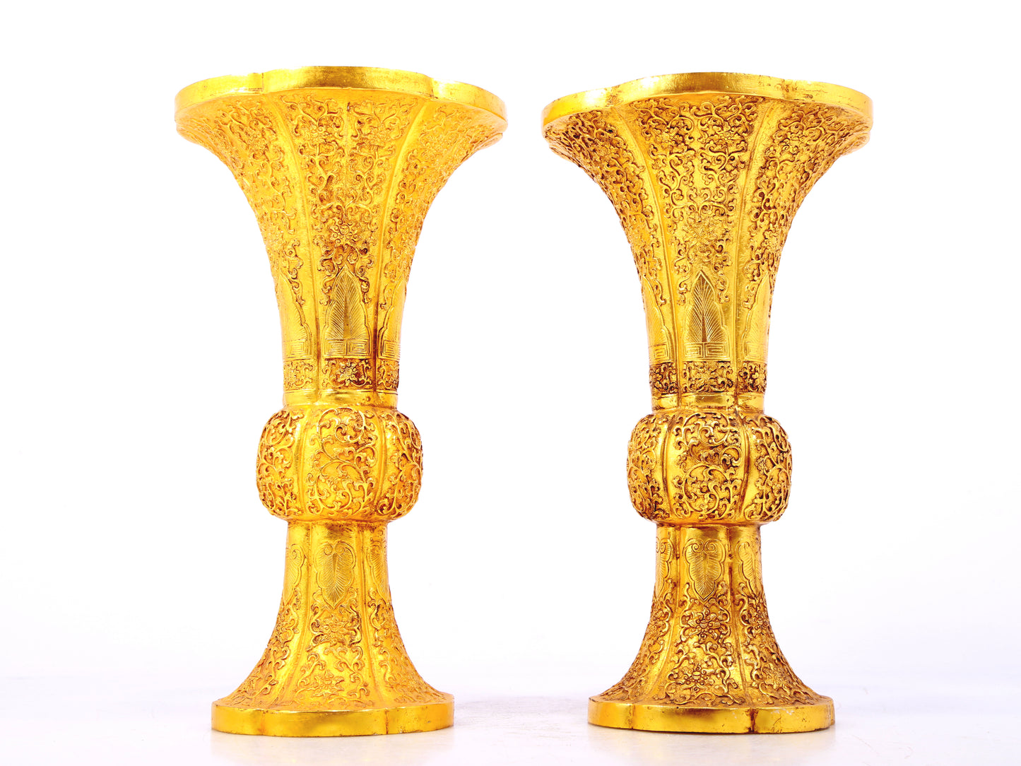 A set of precious gilt bronze ornaments