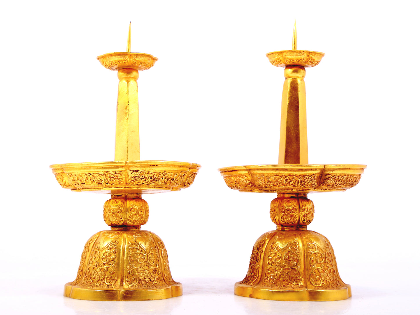 A set of precious gilt bronze ornaments