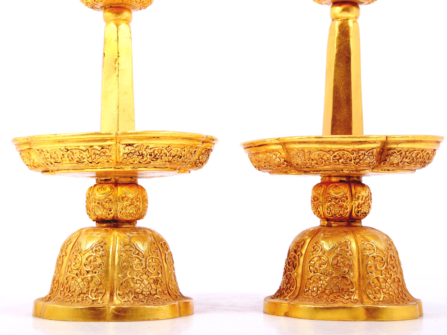 A set of precious gilt bronze ornaments