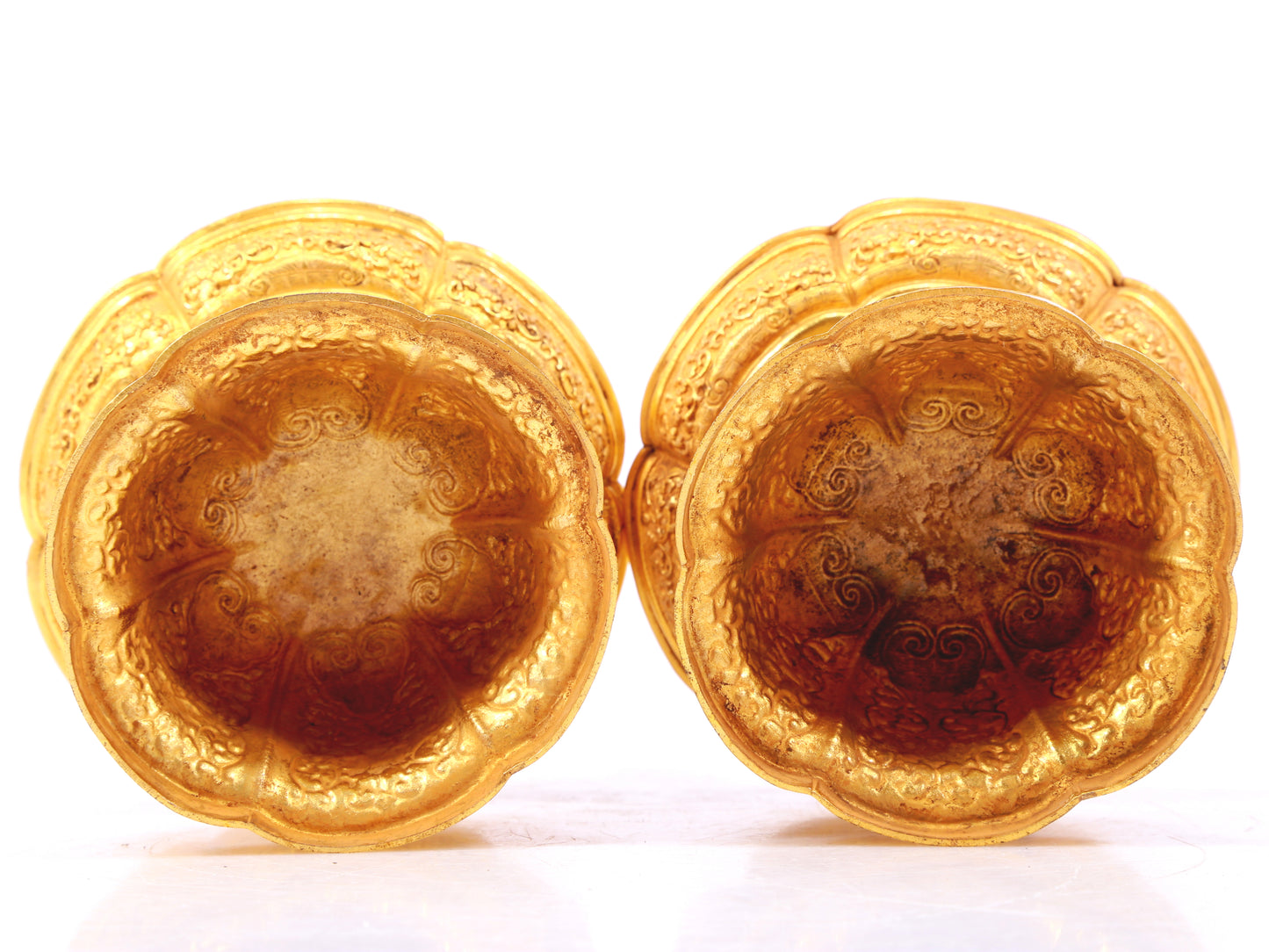 A set of precious gilt bronze ornaments