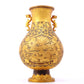 A perfect pair of gilt bronze and silver amphora with lotus and dragon patterns