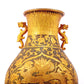 A perfect pair of gilt bronze and silver amphora with lotus and dragon patterns