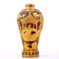 An exquisite gilt bronze vase with landscape and figure patterns