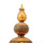 An exquisite gilt bronze bottle with dragon and phoenix patterns and lid