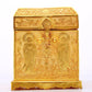 An exquisite gilt bronze image box of Gautama Buddha