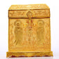 An exquisite gilt bronze image box of Gautama Buddha