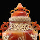 Brilliant Agate Gold-Mounted 'Flower& Dragon' Vase And Cover